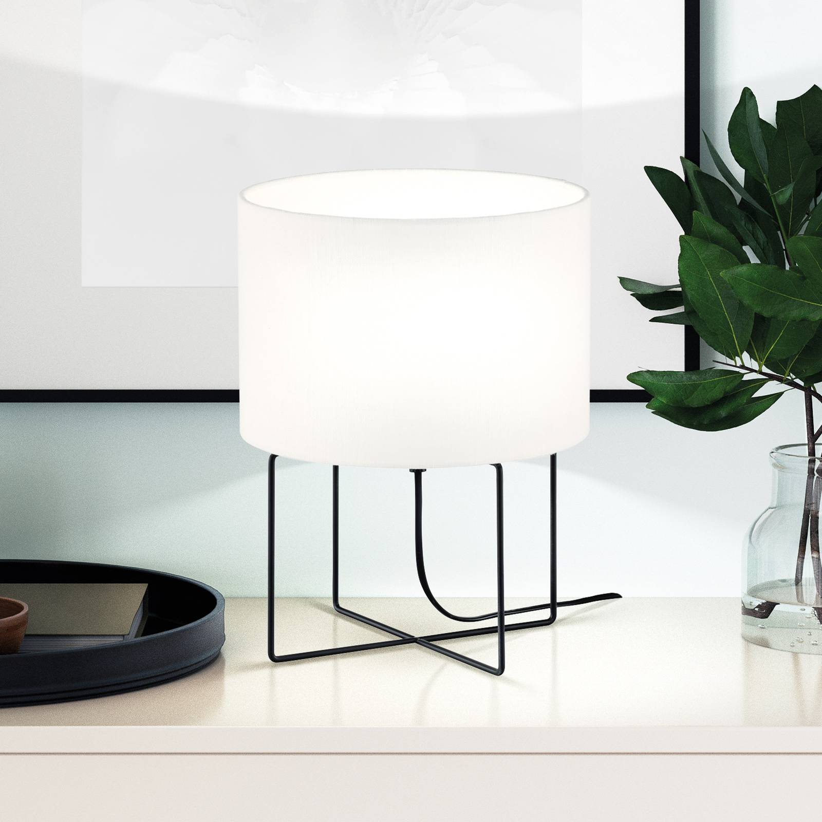 Tischlampe Java mit Leinenschirm weiß Tischlampe Java mit Leinenschirm weiß von FISCHER & HONSEL