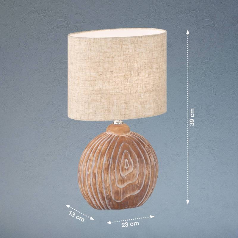 Tischleuchte Tobse holzfarben/sand Höhe 39 cm von FISCHER & HONSEL