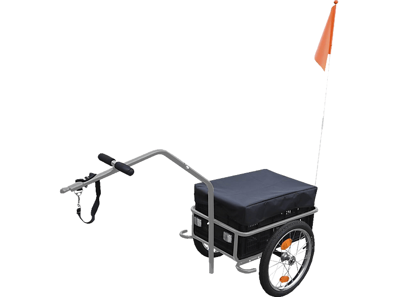 FISCHER 86389 Profi Plus III, Fahrradanhänger, 49 l 49-Liter-Klappbox, Silber von FISCHER