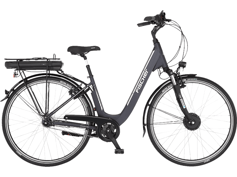 FISCHER Cita ECU 1401 Citybike (Laufradgröße: 28 Zoll, Rahmenhöhe: 44 cm, Damen-Rad, 522 Wh, Anthrazit matt) von FISCHER