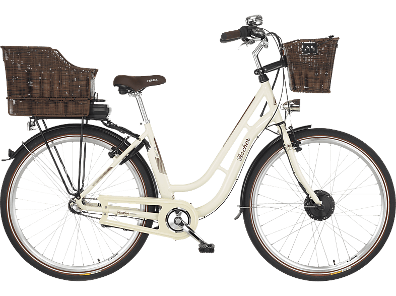 FISCHER Cita ER 1804 Citybike (Laufradgröße: 28 Zoll, Rahmenhöhe: 48 cm, Damen-Rad, 418 Wh, Elfenbein glänzend) von FISCHER