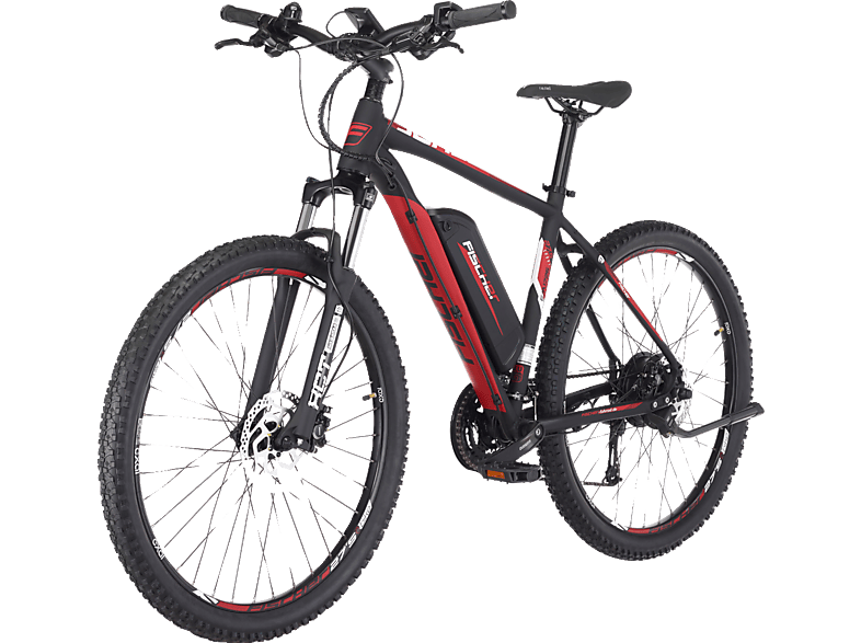 FISCHER MONTIS EM 1726 Mountainbike (Laufradgröße: 27,5 Zoll, Rahmenhöhe: 48 cm, Herren-Rad, 422 Wh, Schwarz-Rot) von FISCHER