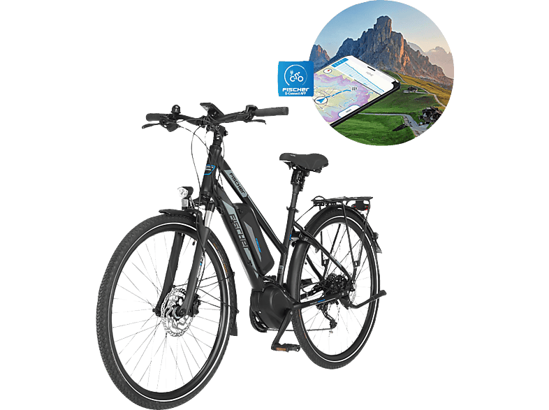 FISCHER VIATOR ETD 1861 Trekkingrad (Laufradgröße: 28 Zoll, Damen-Rad, 557 Wh, Schwarz matt) von FISCHER