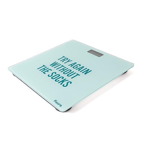Fisura - Digitale Badezimmerwaage "Try again". Glas-Badewaagen. Elektronische Personenwaage bis zu 180 kg und 50 g Genauigkeit, Step-On Technologie. 30 x 30 cm Fisura - Digitale Badezimmerwaage "Try again". Glas-Badewaagen. Elektronische Personenwaage bis zu 180 kg und 50 g Genauigkeit, Step-On Technologie. 30 x 30 cm von FISURA