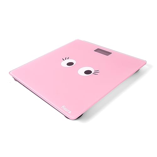 Fisura - Digitale Personenwaage "rosa Augen". Glas-Badewaage. Elektronische Personenwaage bis zu 180 kg und 50 g Genauigkeit, Step-On Technologie. 30 x 30 cm Fisura - Digitale Personenwaage "rosa Augen". Glas-Badewaage. Elektronische Personenwaage bis zu 180 kg und 50 g Genauigkeit, Step-On Technologie. 30 x 30 cm von FISURA