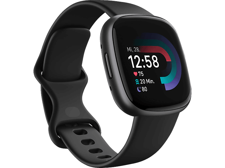 FITBIT Versa 4 Smartwatch Aluminium Elastomer, S/L, Black/Graphite von FITBIT