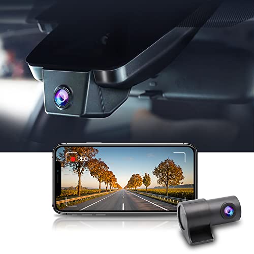 FITCAMX 2K Dual Dashcam passend für Toyota C-HR 2021-2023 (12,2 cm)ausgestattet mit Toyota Safety Sense 2.0(Model B), HD 1440P+1080P, OEM Dashcam Auto Vorne Hinten WiFi, G-Sensor, HD Video, 64GB Karte von FITCAMX