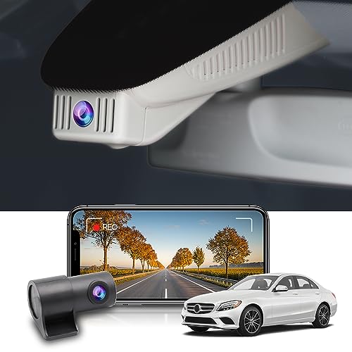 Fitcamx 4K Dashcam Vorne Hinten Kompatibel mit Mercedes-Benz GLC & C Klasse 300 (Modell 6262), OEM Autokamera UHD, Dual 2160P+1080P Video WiFi, Loop-Aufnahme, G-Sensor, WDR, Plug & Play, 128GB Karte von FITCAMX