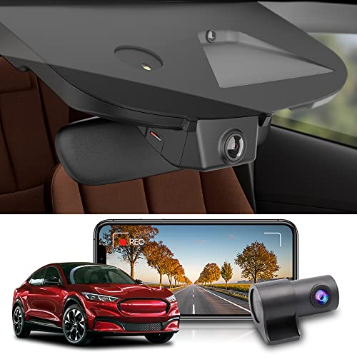 Fitcamx 4K Dual Dashcam Passend für Ford Mustang Mach-E 2021 2022 2023 GT Select Premium, OEM Auto Vorne und Hinten Autokamera, UHD 2160P+1080P Video, Loop-Aufnahm WiFi, G-Sensor, WDR, mit 128GB Karte von FITCAMX