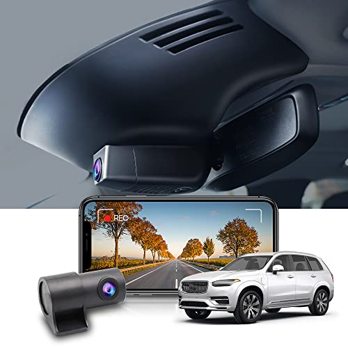 Fitcamx 4K Dual Dashcam geeignet für Volvo XC90 T5 T6 T8 2022 2021 2020 2019 2018 2017 2016, integrierter OEM-Stil, Dual 2160P + 1080P 2-Wege-HD-Video, Loop-Aufnahm WiFi, G-Sensor, 128-GB-Karte von FITCAMX