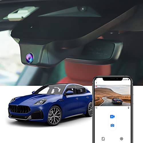 Fitcamx Dash Cam Kompatibel mit Maserati Grecale 2023, UHD Dashcam 4K 2160P Video WiFi, OEM Maserati Zubehör, Loop-Aufnahm, G-Sensor, Nachtsicht, Plug & Play, WDR Autokamera, 64-GB-Karte von FITCAMX