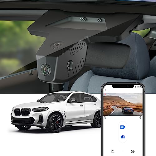 Fitcamx Dashcam 4K Geeignet für BMW X4 2015 2016 2017 2018 F26 (HD2-6014), OEM Autokamera 2160P UHD Video, WiFi & APP, Loop-Aufnahme, G-Sensor, WDR Dashcam mit akku, Plug & Play, 64GB Karte von FITCAMX