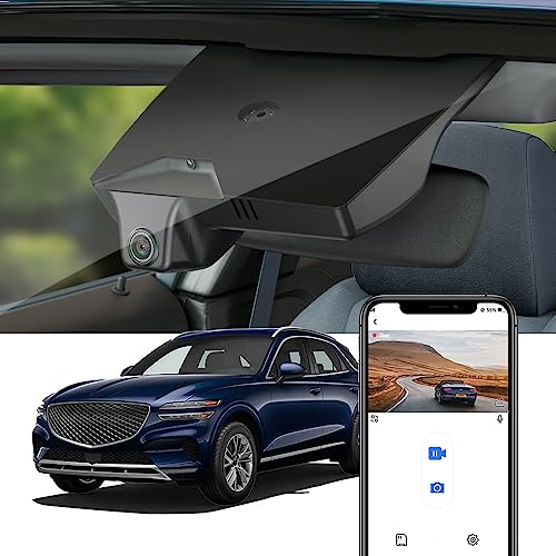 Fitcamx Dashcam 4K Geeignet für Genesis GV70 2022-2024 1st Gen (JK1), OEM Look, Autokamera 2160P UHD Video WiFi, Loop-Aufnahme, G-Sensor, WDR Dashcam mit akku, Plug & Play, 64GB Karte von FITCAMX