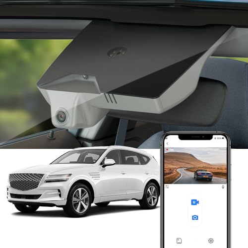 Fitcamx Dashcam 4K Kompatibel mit Genesis GV80 2021-2025 2.5T RWD 3.5T AWD Advanced(T6010/T6500) Braun, OEM Autokamera 2160P WiFi, Loop-Aufnahm, G-Sensor, WDR Dash Camera Auto, Plug&Play, 64GB Karte von FITCAMX