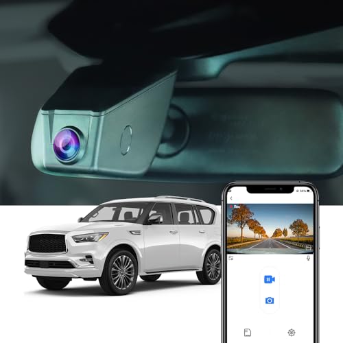 Fitcamx Dashcam 4K Kompatibel mit Infiniti QX80 2021 2022 2023 (HD2-6275), OEM Dash Camera für Autos, 2160P UHD Video WiFi, G-Sensor, Loop-Aufnahme, WDR Auto Camera, Plug&Play, Nachtsicht, 64GB Karte von FITCAMX