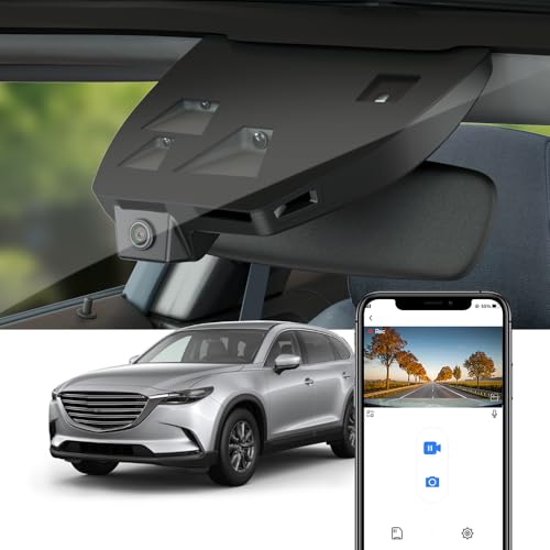 Fitcamx Dashcam 4K Kompatibel mit Mazda CX-9 2016-2024 (HD2-6361), OEM Dash Camera für Autos, 2160P UHD Video WiFi, Parküberwachung, G-Sensor, Loop-Aufnahme, WDR Dash Camera, Plug&Play, 64GB Karte von FITCAMX