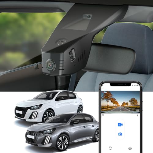 Fitcamx Dashcam 4K Kompatibel mit Peugeot 208,e-208 2020 2021 2022 2023 2024 2025(HD2-D6500), OEM Dash Camera Auto, UHD 2160P Video Wifi, G-Sensor, Loop-Aufnahme, WDR Car Camera, Plug&Play, 64GB Karte von FITCAMX