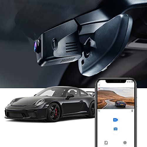 Fitcamx Dashcam 4K für Porsche 718 Boxster Cayman 911, 911 Turbo (Modell C), OEM Auto Kamera WiFi, UHD 2160P Video, Parkmodus, OEM-Zubehör, Nachtsicht, G Sensor, Loop-Aufnahm, WDR, mit 64-GB-Karte von FITCAMX