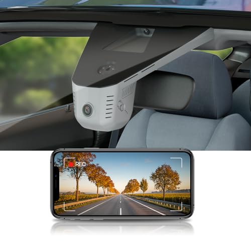 Fitcamx Dashcam 4k Passend für Skoda Kodiaq Octavia Scala Kamiq Karoq Codek Enyaq Fabia Superb (HD2-6108), OEM 2160P Autokamera Video WiFi, G-Sensor, Loop-Aufnahm, Plug & Play, schwarz mit 64GB Karte von FITCAMX