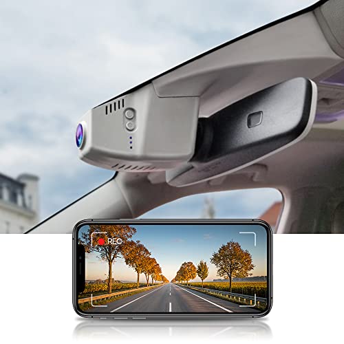 Fitcamx Dashcam Auto Passend für Skoda Enyaq 2020 2021 2022 2023, 4K 2160P Dash cam, Autokamera mit G-Sensor, Loop-Aufnahm, WiFi Dashcam mit Nachtsicht, WDR, OEM Skoda Zubehör, Grau mit 64GB Karte von FITCAMX