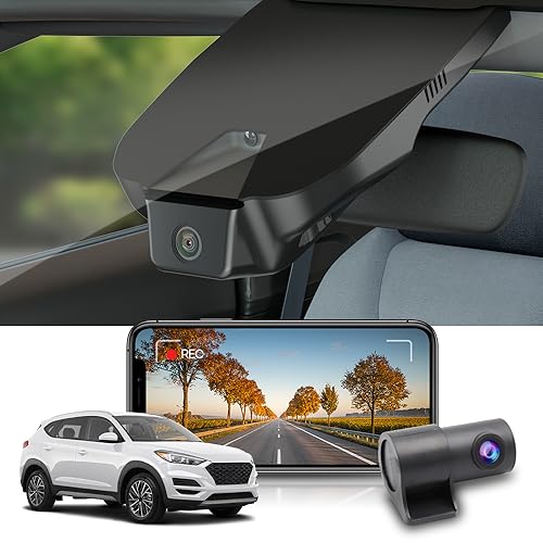 Fitcamx Dashcam Auto Vorne Hinten 2160+1080P Kompatibel mit Hyundai Tucson (3rd Gen) 2016-2021, OEM Dashcam 4K UHD Video WiFi, Loop-Aufnahm, G-Sensor, WDR Dasch-cam Auto, Plug & Play, 128GB-Karte von FITCAMX