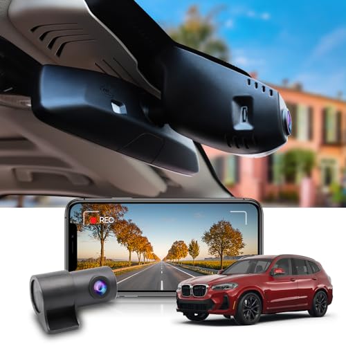 Fitcamx Dashcam Auto Vorne Hinten 2160P+1080P Kompatibel mit BMW X3 X3 M (HD2-6153) 2023 2022 2021 2020 2019 2018 M40i Sdrive Xdrive30i 30e (G01), OEM Dashcam 4K UHD WiFi, G-Sensor, WDR, 128 GB Karte von FITCAMX