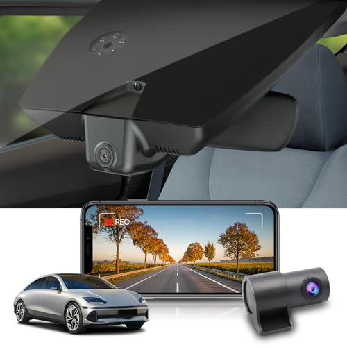Fitcamx Dashcam Auto Vorne Hinten 2160P+1080P Kompatibel mit Hyundai IONIQ 6 2023-2024, OEM Dashcam 4K UHD Video WiFi, Loop-Aufnahm, G-Sensor, Nachtsicht, WDR Auto Dashcam, Plug & Play, 128GB Karte von FITCAMX