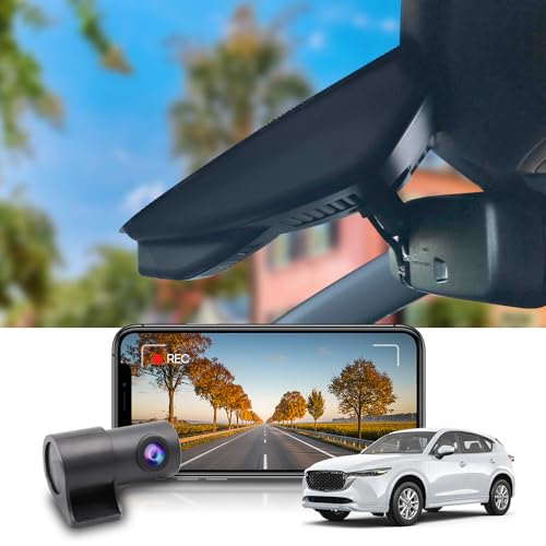 Fitcamx Dashcam Auto Vorne Hinten 2160P+1080P Passend für 2017-2023 Mazda CX-5 CX-9 Sport Grand Touring 2.5S(Kein Schiebedach),OEM 4K Dashcam WiFi, UHD Video, WDR Nachtsicht, G-Sensor, OBD 128GB Karte von FITCAMX