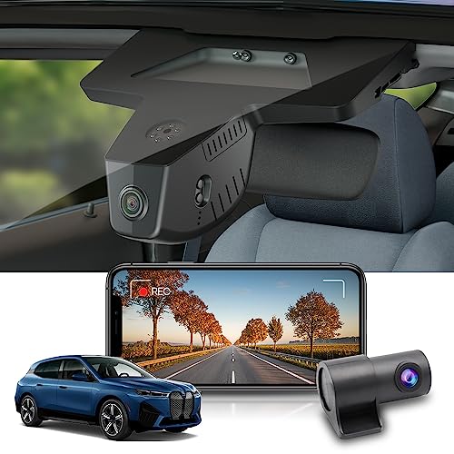 Fitcamx Dashcam Auto Vorne Hinten Geeignet für BMW iX 2022-2025 (HD2-2228), OEM Dashcam 4K 2160P+1080P UHD Video WiFi, Loop-Aufnahme, G-Sensor, WDR Dashcam Auto, Einfach zu bedienen, 128GB Karte von FITCAMX