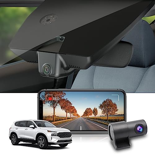 Fitcamx Dashcam Auto Vorne Hinten Geeignet für Hyundai Santa Fe 2021 2022 2023 (4th Gen), OEM Dashcam 4K 2160P+1080P UHD Video WiFi, Loop-Aufnahme, G-Sensor, WDR Auto Camera, Plug & Play, 128GB Karte von FITCAMX