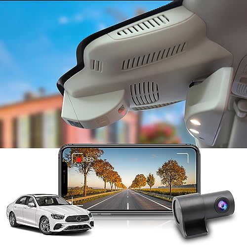 Fitcamx Dashcam Auto Vorne Hinten Geeignet für Mercedes-Benz E-Class (HD2-6251) 2017-2023 W213 (5th Gen), OEM Dashcam 2160P+1080P 4K UHD WiFi, Loop-Aufnahme, G-Sensor, WDR, Plug & Play, 128GB Karte von FITCAMX