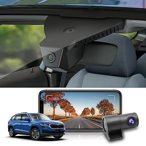 Fitcamx Dashcam Auto Vorne Hinten Geeignet für Skoda Kodiaq 2018 2019 2020 2021 2022 (HD2-8677), OEM Dashcam 4K 2160P+1080P UHD Video WiFi, Loop-Aufnahme, G-Sensor, WDR, Plug & Play, 128GB Karte von FITCAMX
