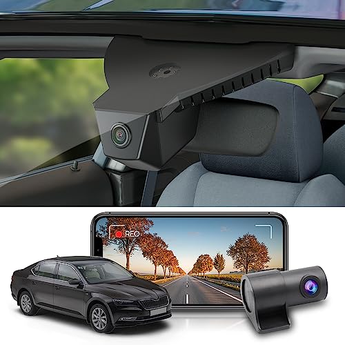 Fitcamx Dashcam Auto Vorne Hinten Geeignet für Skoda Superb III 2015 2016 2017 2018 2019 (HD2-6108), OEM Dashcam 4K 2160P+1080P UHD Video WiFi, Loop-Aufnahme, G-Sensor, WDR, Plug & Play, 128GB Karte von FITCAMX