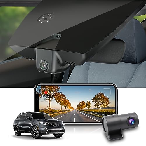 Fitcamx Dashcam Auto Vorne Hinten Kompatibel mit Kia Sorento 2021 2022 2023 EX LX Hybrid X-Line S (P2100), OEM Dashcam 4K 2160P+1080P Video WiFi, G-Sensor, Loop-Aufnahm, WDR, Plug&Play, 128 GB Karte von FITCAMX