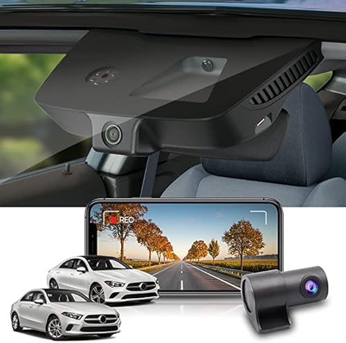 Fitcamx Dashcam Auto Vorne Hinten Kompatibel mit Mercedez-Benz A Class A220 2012-2023 W176 W177 & CLA 250 2014-2023 C117 C118 (HD2-5818), OEM Dashcam 4K 2160P+1080P UHD WiFi, G-Sensor, 128-GB-Karte von FITCAMX