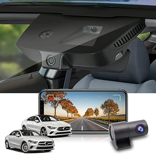 Fitcamx Dashcam Auto Vorne Hinten Kompatibel mit Mercedez-Benz A Class A220 2012-2023 W176 W177 & CLA 250 2014-2023 C117 C118 (HD2-6030), OEM Dashcam 4K 2160P+1080P UHD WiFi, G-Sensor, 128-GB-Karte von FITCAMX