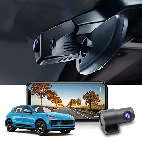 Fitcamx Dashcam Auto Vorne Hinten Kompatibel mit Porsche Cayenne 958 (92A E2) Macan (95B) Panamera (970) (Modell B), OEM Dashcam 4K 2160P+1080P WiFi UHD Video, Parkmonitor, G Sensor, WDR, 128-GB-Karte von FITCAMX