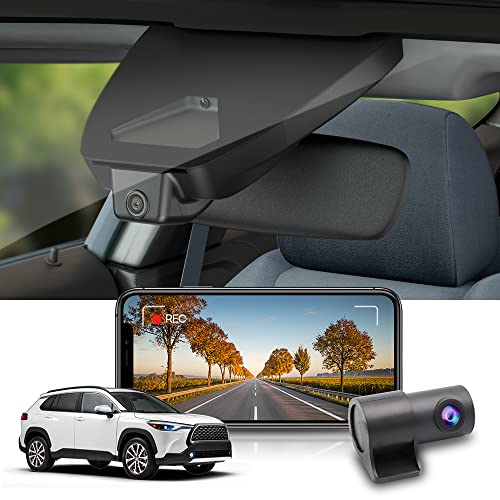 Fitcamx Dashcam Auto Vorne Hinten Passend für Toyota Corolla Cross 2023 2024 (HD2-16030), 2160P+1080P Dashcam 4K UHD Video WiFi, OEM Toyota Zubehör, G-Sensor, Loop-Aufnahm, WDR, Plug&Play, 128GB-Karte von FITCAMX