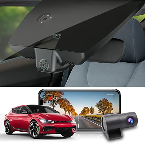 Fitcamx Dashcam Auto Vorne und Hinten Kompatibel mit Kia EV6 GT GT-Line Light Wind 2022 2023 2024, OEM Dashcam 2K 1440P+1080P HD Video WiFi, G-Sensor, Loop-Aufnahm, WDR, Plug & Play, mit 64GB Karte von FITCAMX