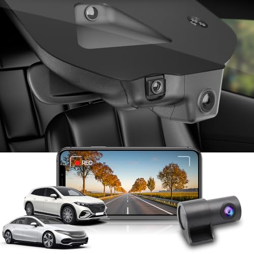 Fitcamx Dashcam Vorne Hinten 2160P+1080P Kompatibel mit Mercedes-Benz EQS Sedan and SUV 2023 2024 (HD2-6372), OEM Dashcam 4K UHD Video WiFi, Loop-Aufnahm, G-Sensor, WDR, Night Vision, 128GB-Karte von FITCAMX