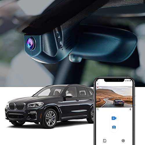 Fitcamx Dashcam Vorne Hinten 2160P+1080P Passend für BMW 1 2 3 4 5 6 7er X1 X2 X3 X4 X5 X6 F Chassis (Modell C), Dashcam 4K UHD Video WiFi, OEM BMW Zubehör, G-Sensor, Loop-Aufnahme, WDR, 128GB Karte von FITCAMX