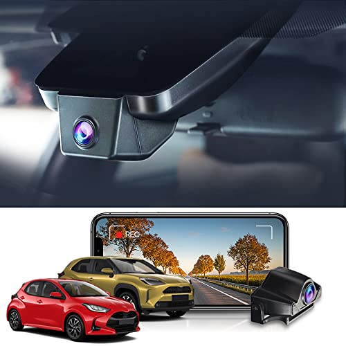 Fitcamx Dashcam Vorne Hinten Geeignet für Yaris & Yaris Cross 2024 2023 2022 2021 2020 XP210 4th Gen, OEM Dashcam 4K 2160P+1080P UHD Video WiFi, G-Sensor, Loop-Aufnahme, WDR Auto Kamera, 128GB Karte von FITCAMX