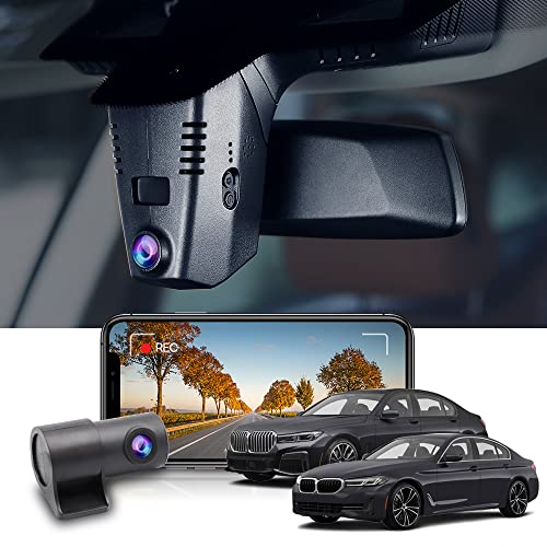 Fitcamx Dashcam Vorne Hinten Kompatibel mit BMW 5 7er 530i 540i 530e 740i 745e 750i M550i M760i Xdrive G30 G31 G11 6er Gran Turismo (G32), OEM Dashcam 4K 2160P+1080P Video WiFi, G-Sensor, 128GB Karte von FITCAMX