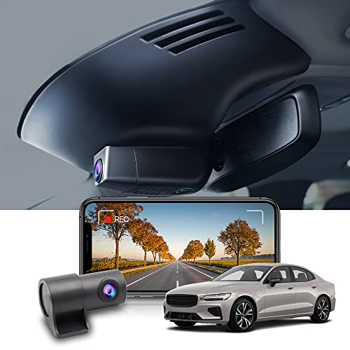 Fitcamx Dashcam Vorne Hinten Passend für Volvo S60 V60 2022 2021 2020 2019 T5 T6 T8 (Model A), OEM Dashcam 4K, 2160P+1080P UHD Video WiFi, G-Sensor, Loop-Aufnahm, WDR Auto Kamera, mit 128-GB-Karte von FITCAMX