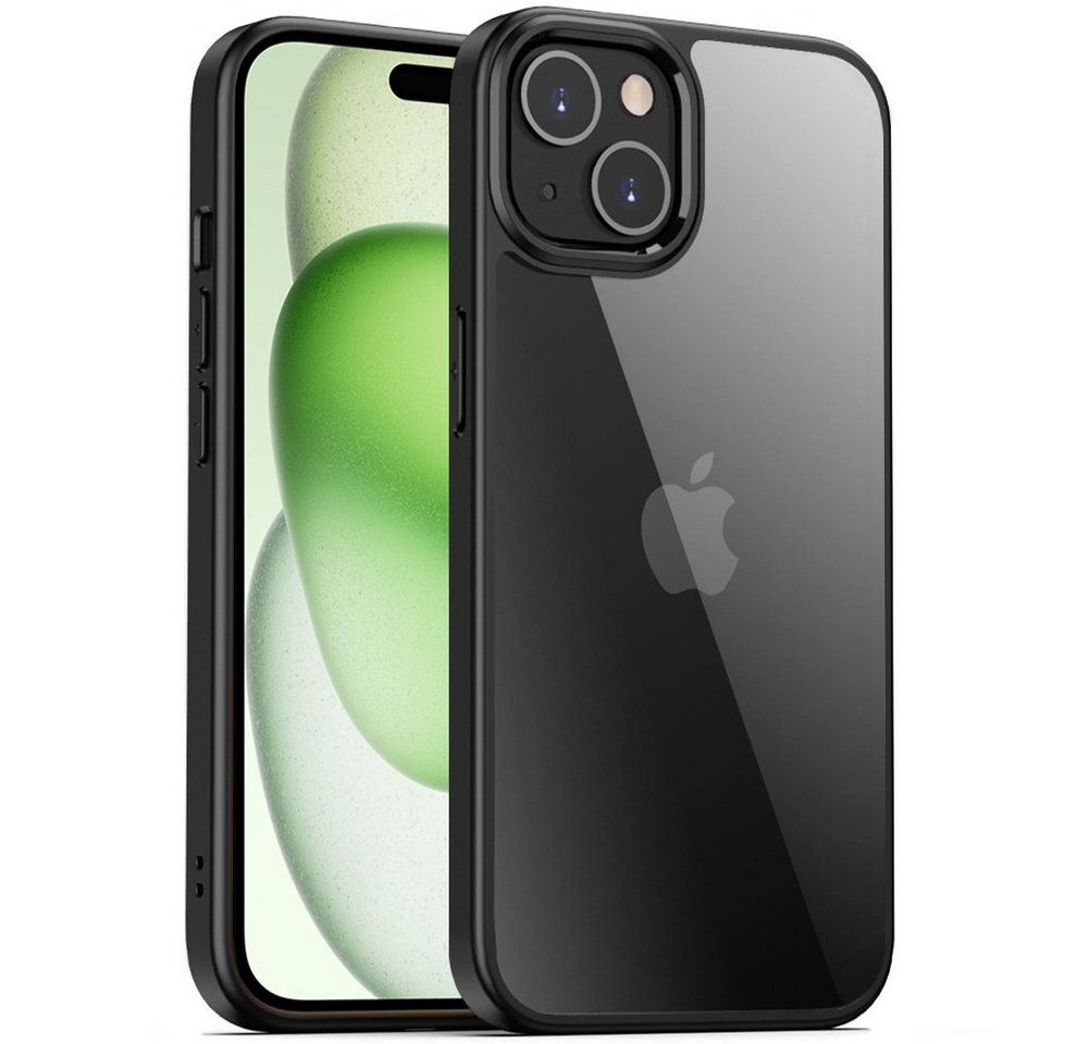 FITSU Handyhülle Case für iPhone 15 Hülle Transparent 6,1 Zoll, Durchsichtige Handyhülle mit schwarzen Rahmen, Case mit Eckenschutz von FITSU