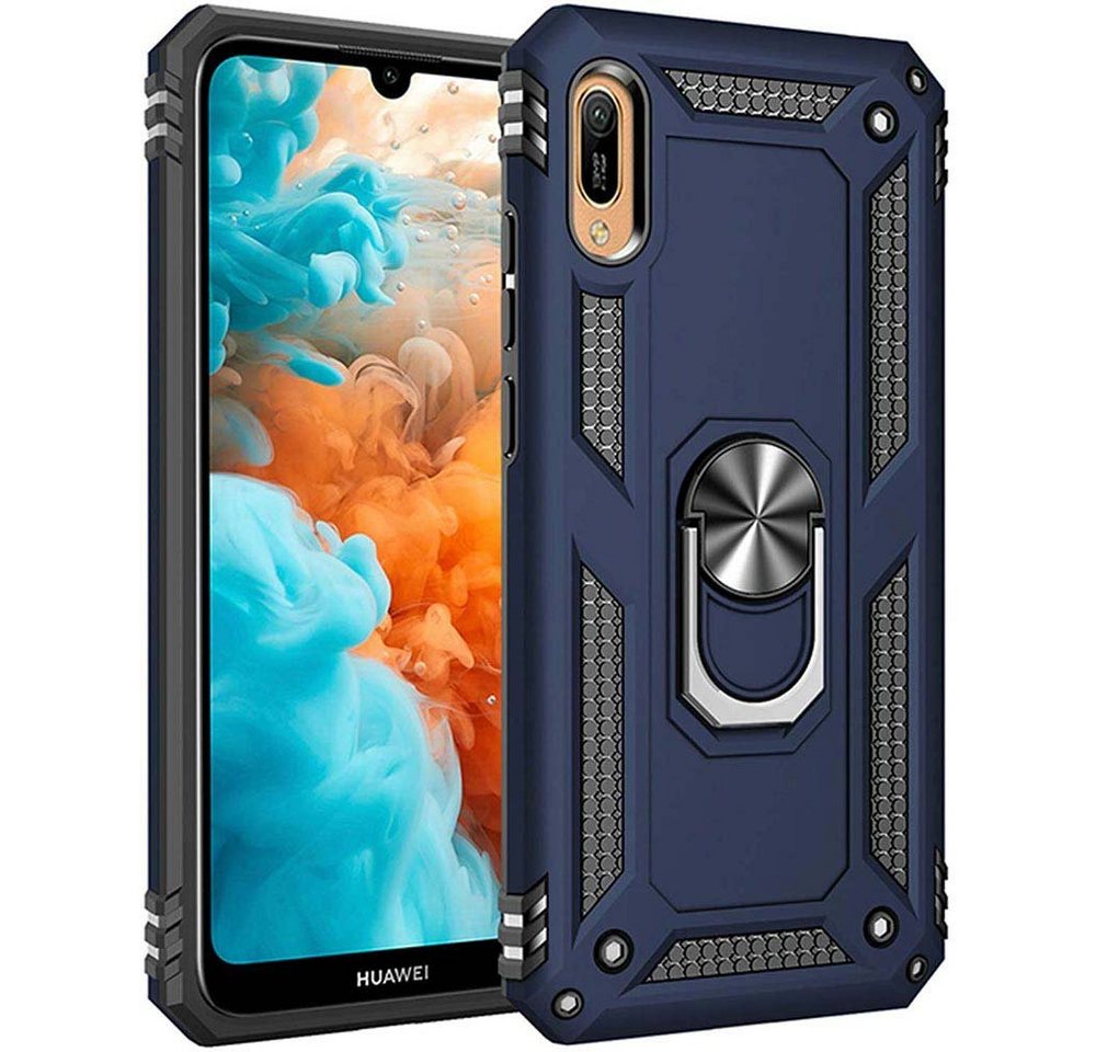 FITSU Handyhülle Handyhülle für Huawei Y6 2019 Hülle Outdoor Case 6,09 Zoll, Robuste Handyhülle stabile Schutzhülle Cover Case mit Kamera Slider von FITSU