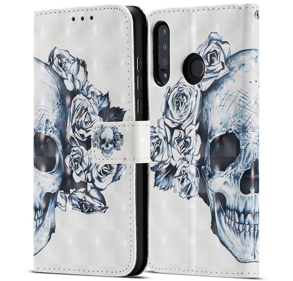 FITSU Handyhülle Handytasche für Huawei P30 Lite Hülle Totenkopf Motiv 6,15 Zoll, Flipcase für Huawei P30 Lite Handyhülle, Handytasche mit Kartenfach FITSU Handyhülle Handytasche für Huawei P30 Lite Hülle Totenkopf Motiv 6,15 Zoll, Flipcase für Huawei P30 Lite Handyhülle, Handytasche mit Kartenfach von FITSU