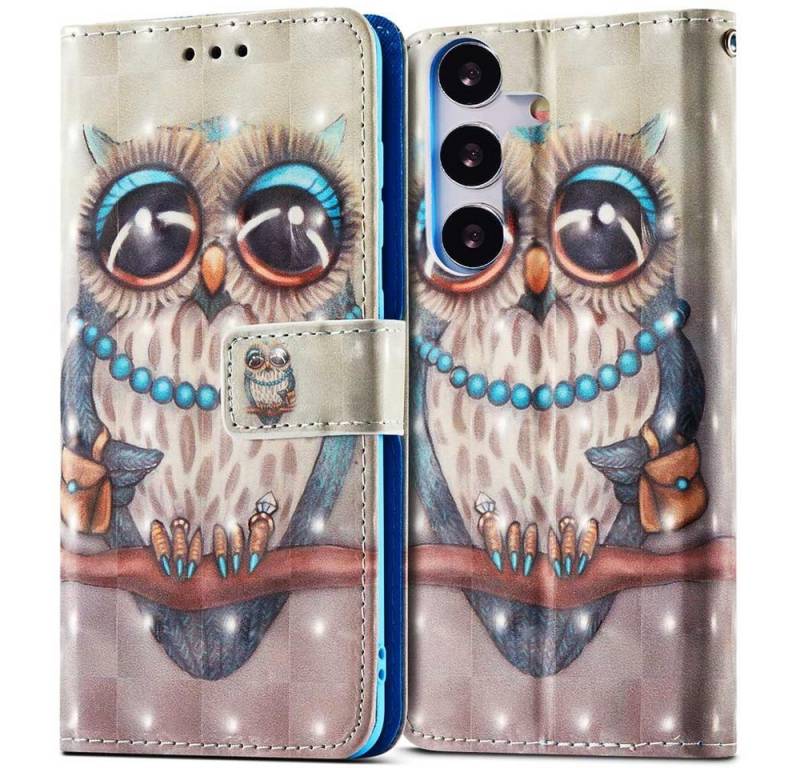 FITSU Handyhülle Handytasche für Samsung Galaxy A04s Hülle Eulen Motiv 6,5 Zoll, Flipcase für Samsung A04s Handyhülle, Handytasche mit Kartenfach von FITSU