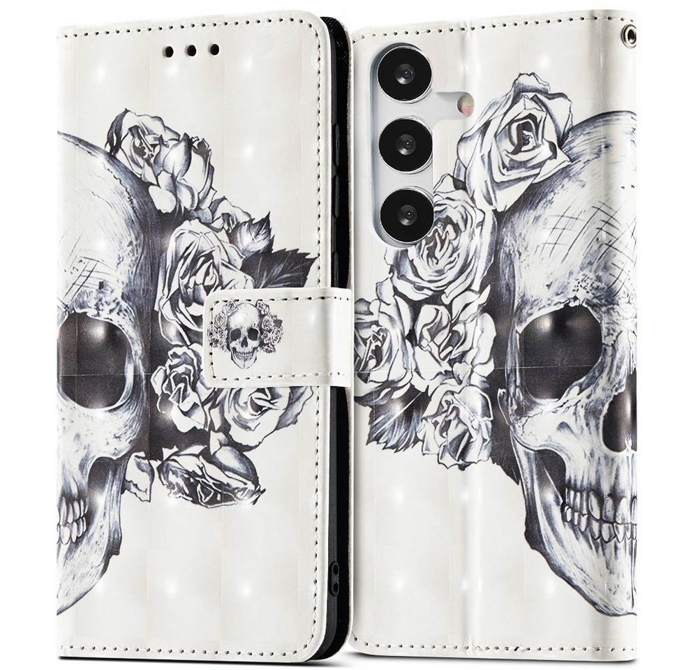 FITSU Handyhülle Handytasche für Samsung Galaxy A25 5G Hülle Totenkopf Motiv 6,5 Zoll, Flipcase für Samsung A25 5G Handyhülle, Handytasche mit Kartenfach FITSU Handyhülle Handytasche für Samsung Galaxy A25 5G Hülle Totenkopf Motiv 6,5 Zoll, Flipcase für Samsung A25 5G Handyhülle, Handytasche mit Kartenfach von FITSU