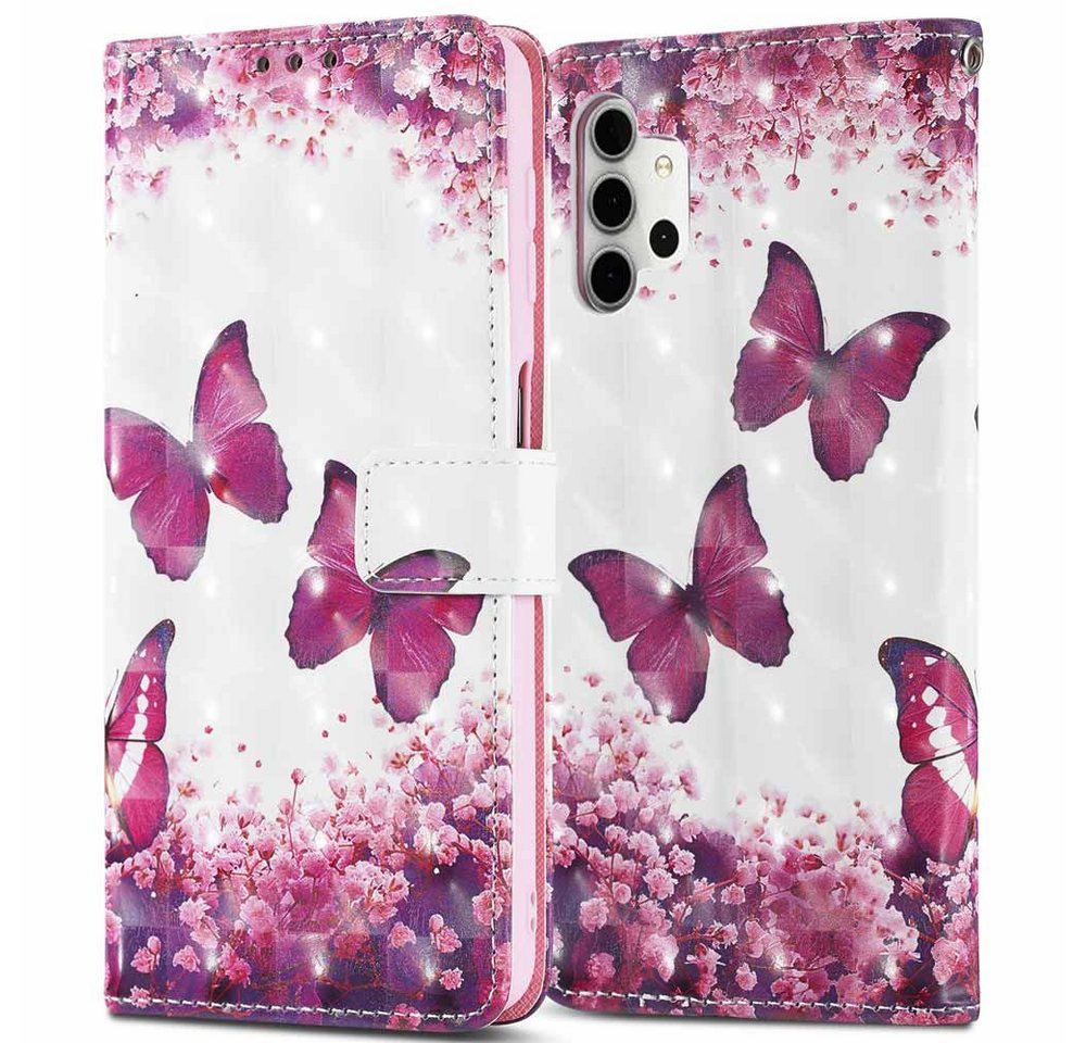 FITSU Handyhülle Handytasche für Samsung Galaxy A32 Hülle Schmetterling Motiv 6,4 Zoll, Flipcase für Samsung A32 Handyhülle, Handytasche mit Kartenfach FITSU Handyhülle Handytasche für Samsung Galaxy A32 Hülle Schmetterling Motiv 6,4 Zoll, Flipcase für Samsung A32 Handyhülle, Handytasche mit Kartenfach von FITSU